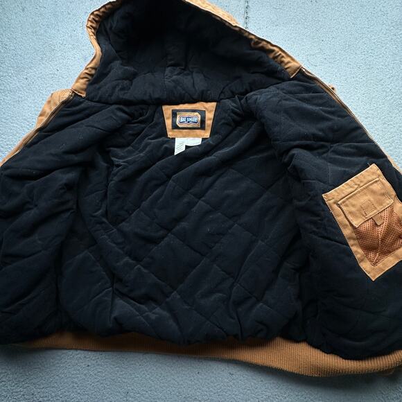 Big Smith H35100GBW Workwear Duck Canvas Lined Jacket Mens XL Hooded Zip Brown - Picture 8 of 11